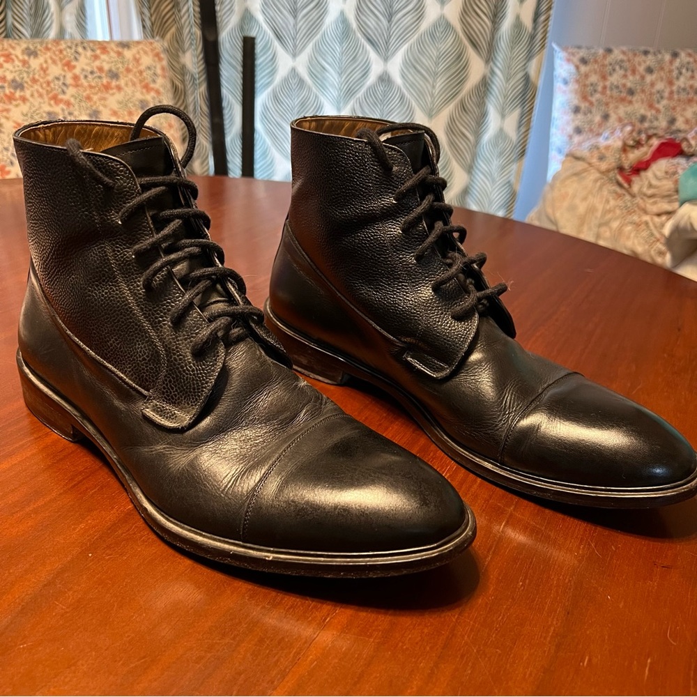 Gordan rush black leather mens size 10 chukka boot